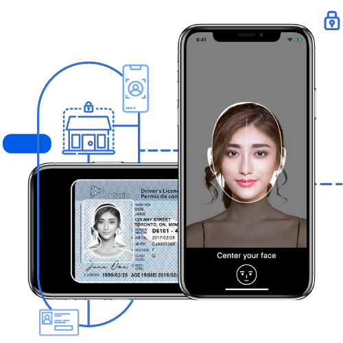 Application mobile permettant de scanner un permis de conduire et de prendre une photo en direct.