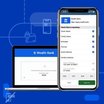 Logging in to a website using identity information, such as name and address, from a mobile app.